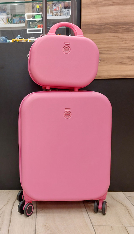 Juego maleta y neceser Enso fucsia